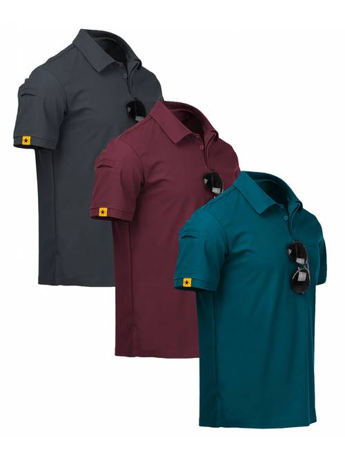 plus size mens shirt sport casual short sleeve golf tennis t shirt 3pcs sets