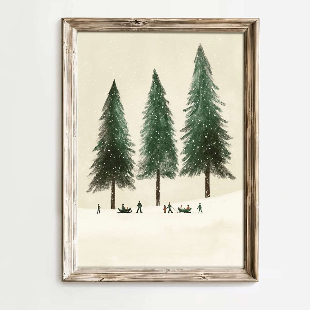 TEMU 2d Flat, 2d Flat, 1pc 2d Flat Prints Featuring Winter Snow Forest Art Posters In Scandinavian Style, Designed For Wall Decoration. Unframed