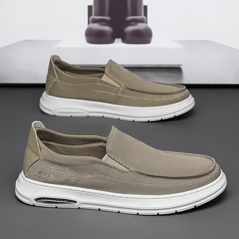 TEMU A Pair Of Low-top Athletic Canvas Shoes With No-lace Design, Walking Shoes, Versatile Work Shoes. Lightweight With Soft, Breathable Soles,