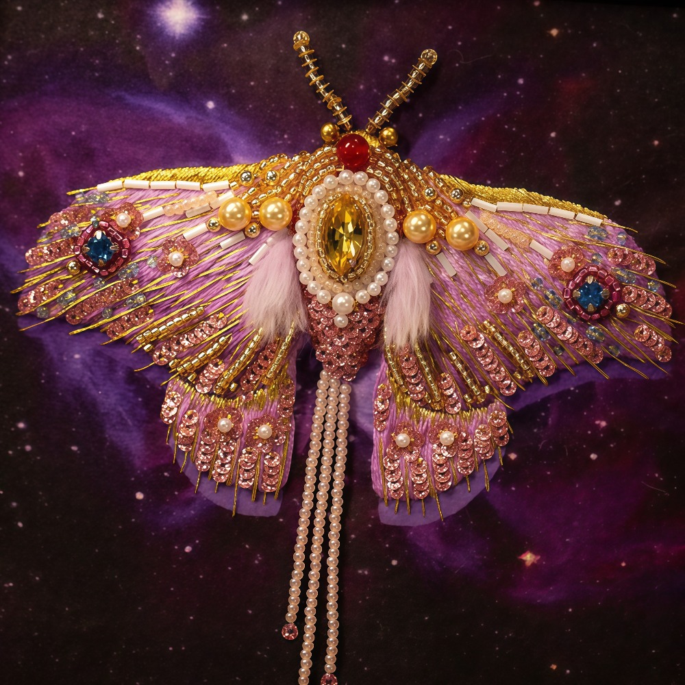 3D Starry Sky Moth Bead Embroidery Material Pack Kit