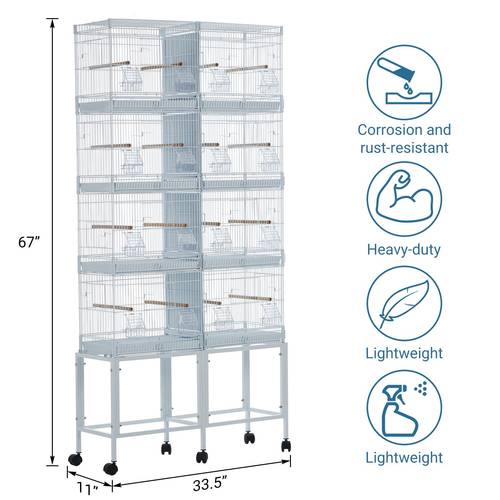 extra large white metal bird cage for sized parrots cockatiels conures parakeets lovebirds budgies and durable and safe iron construction by