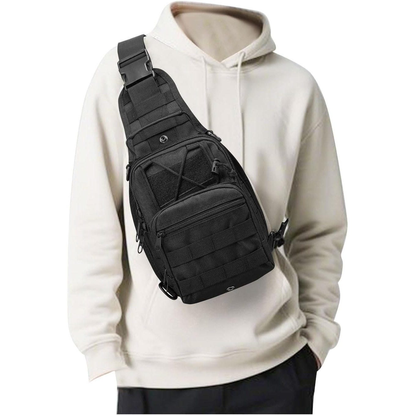 TEMU Tactical Chest Bag Backpack, Men's And Women's Shoulder Messenger Bag, Molle, Edc Backpack, Perfect For Daily Commuting, Gifts For , Christmas