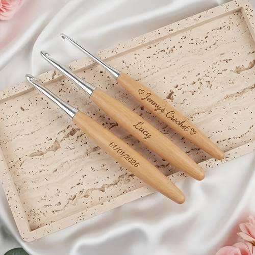 personalized wooden crochet hooks handmade crafters mothers day gifts or crochet enthusiasts