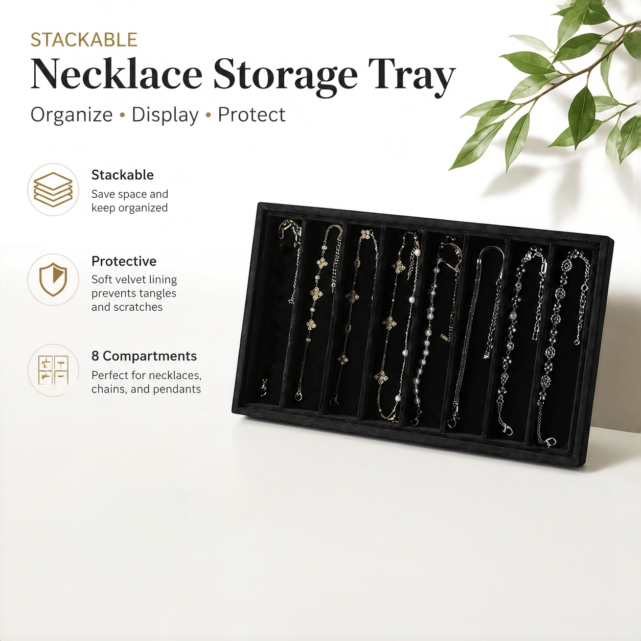 2pcs Stackable Velvet Jewelry Storage Tray, Gift for Her