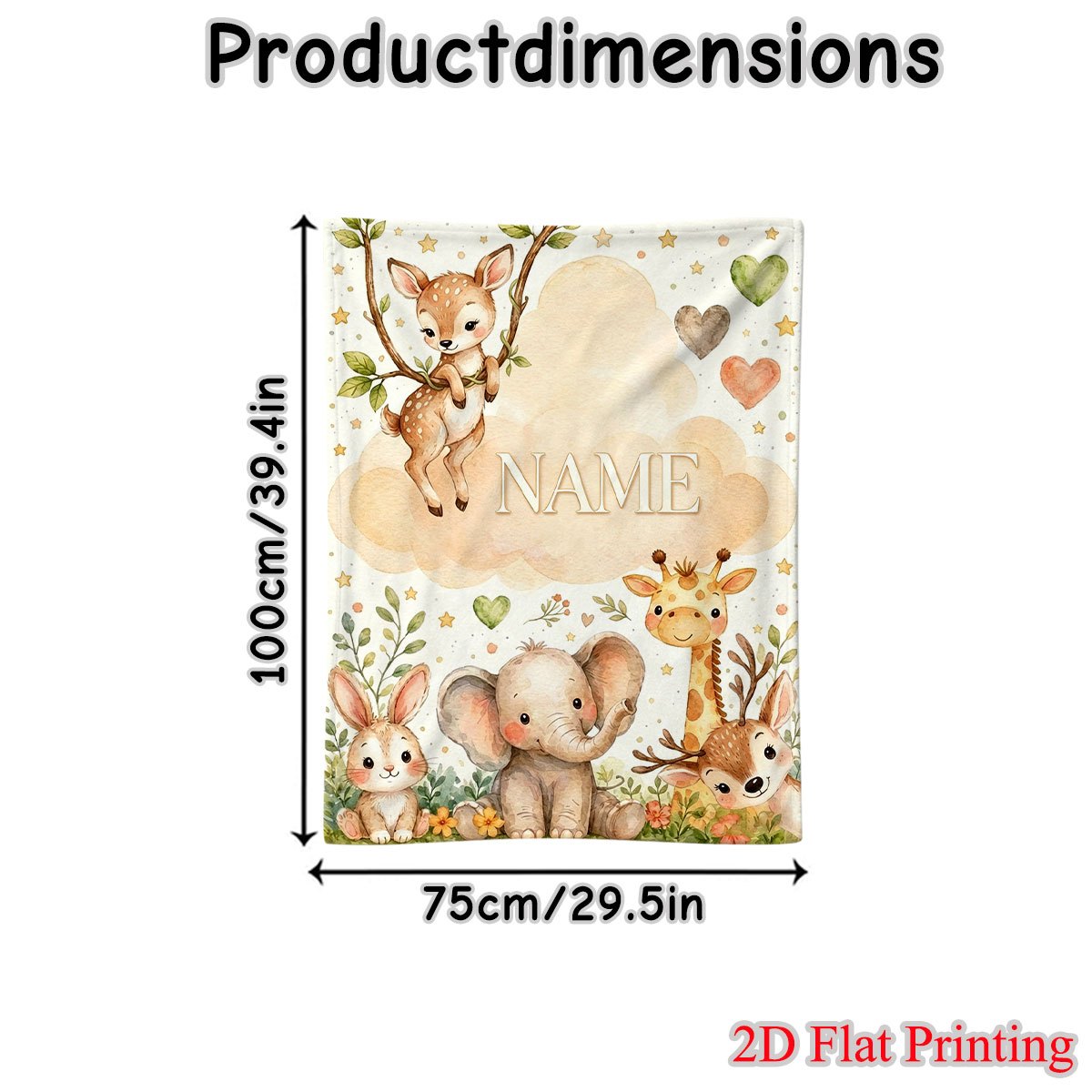 TEMU 1pc Custom Name Forest Animal Blanket, Ideal Warm Blanket, Birthday Gift, Halloween Gift, Christmas Gift, Thanksgiving Gift, Personalized Gift,