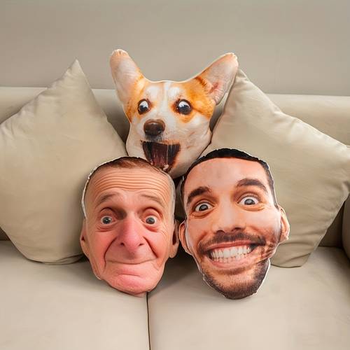 custom photo face pillow personalized heat transfer soft cushion home sofa decor and unique halloween gift