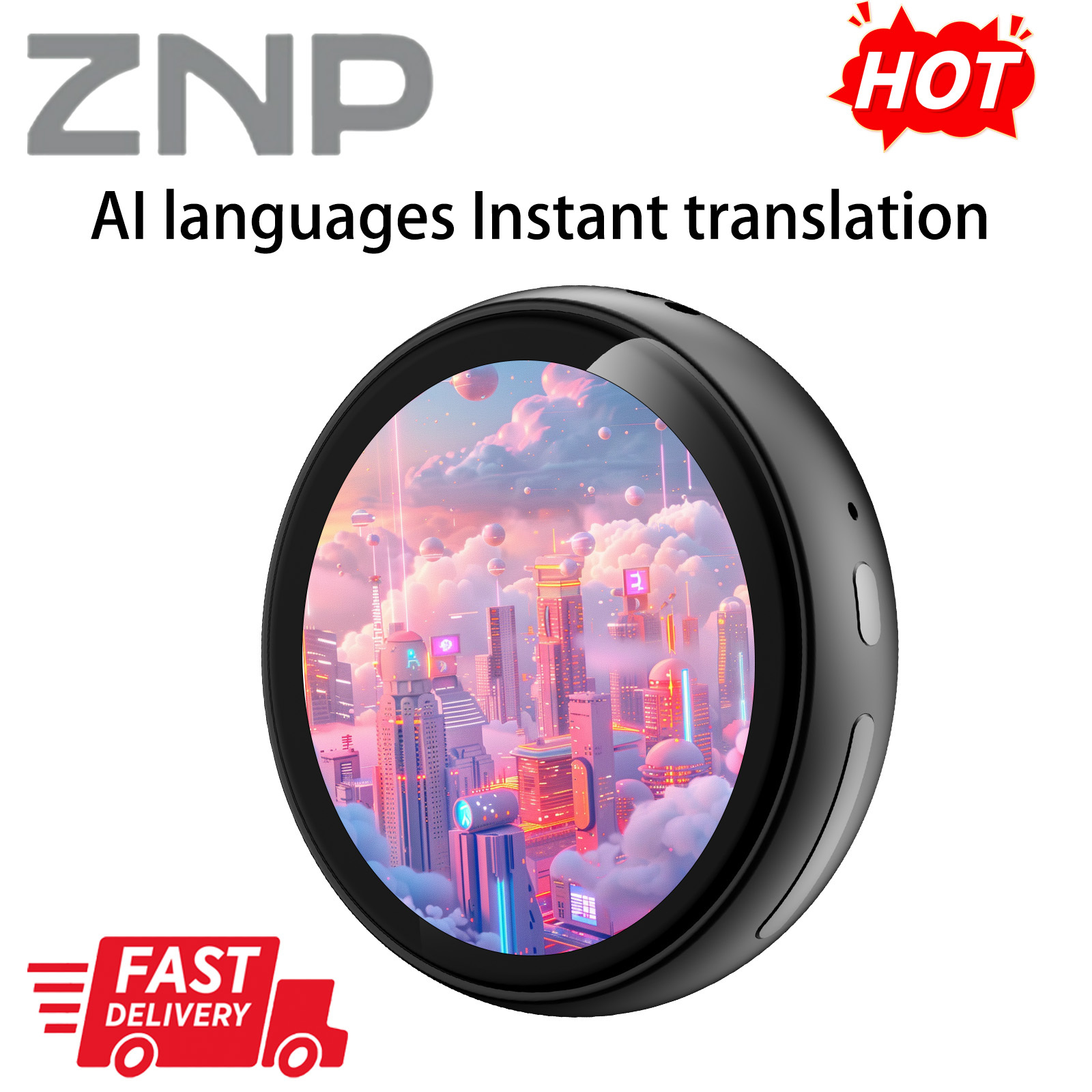 1pc Znp Z01 Smart Translator, Semi-intelligent With Offline And Online , Accurate 60-language Translation, Wireless And Portable Device, Ai Assistant For Business, Travel And Language Learning