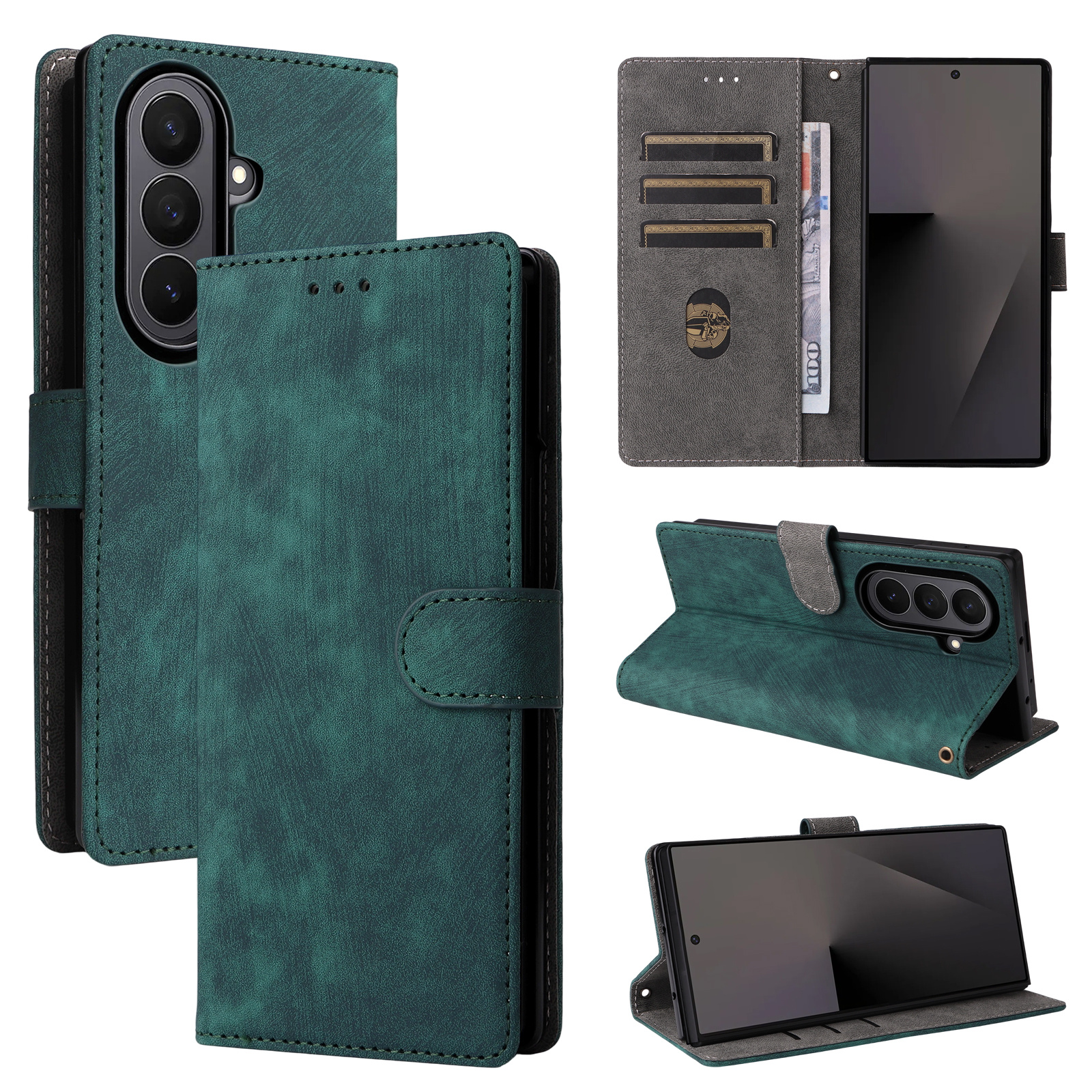 TEMU Phone Case - Phone Case For Galaxy Z Fold Series, Suitable For Galaxy Z Fold 2/ Fold 3/ Fold 4/ Fold 5/ Fold 6/ Fold 7 Wallet-style Protective