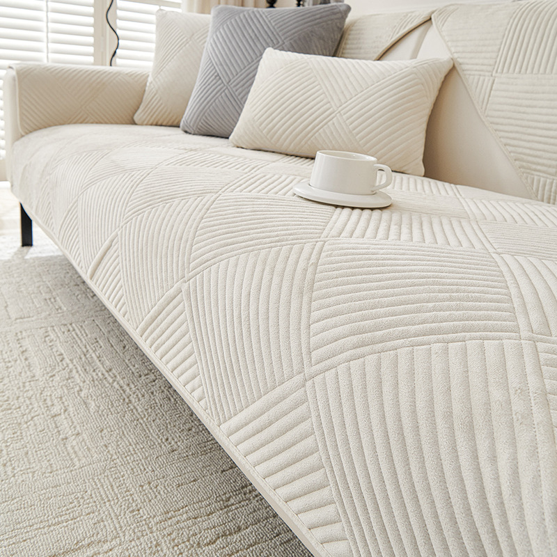 TEMU . Plüsch-Sofabezug – Luxuriöser Plüschstoff, rutschfeste Rückseite, maschinenwaschbar, weich für Sofa, Sessel, Zweisitzer, Ecksofa – Elegante –