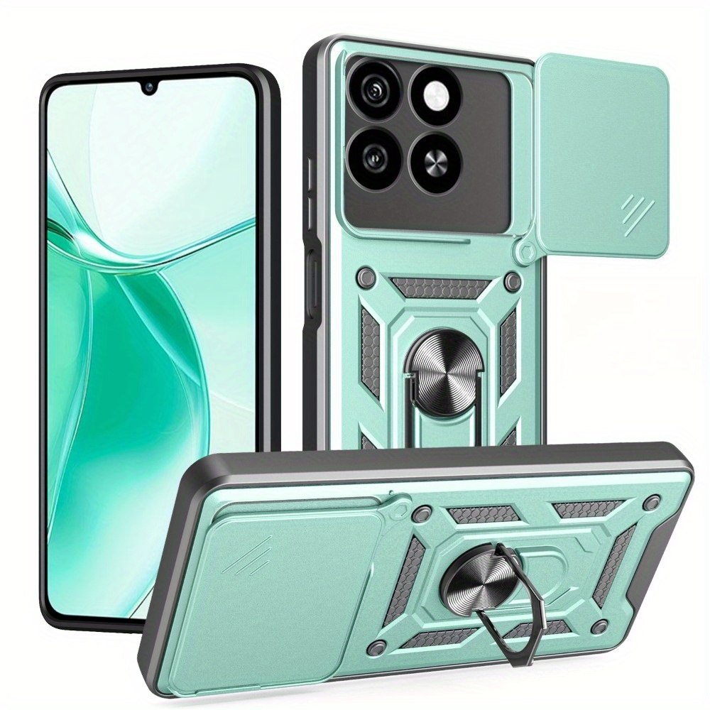 TEMU para Teléfono - Adecuada para ZTE Blade A35 4G Blade A55 4G con Cubierta Deslizante para Cámara y [Protección Total de la Cámara] Soporte para