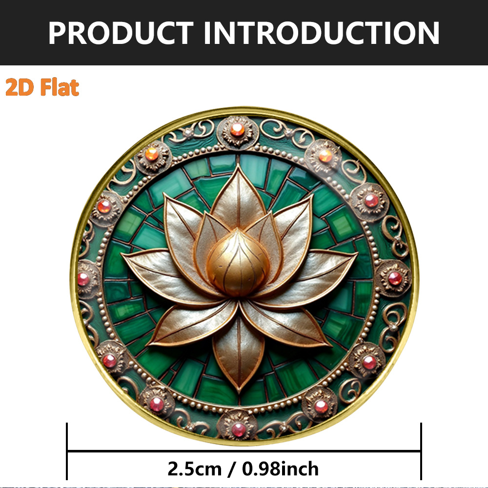 Ornate Elegant Lotus Round Zinc Alloy Brooch