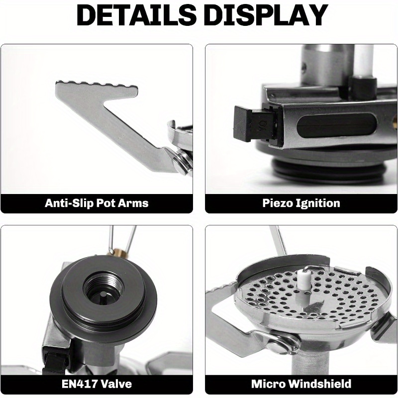 Backpacking and Camping Stove Series Outdoor Propane Camp Cooking Gear Portable Pot Jet Burner Ideal for Hiking Trekking Fishing Hunting Trips and Emergency Use Greenpeak