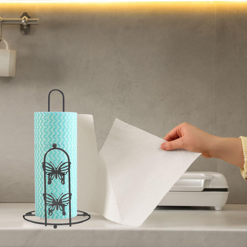 Vertikaler Papierhandtuchhalter Aus Eisen – Platzsparender Küchenhelfer Im Landhausstil