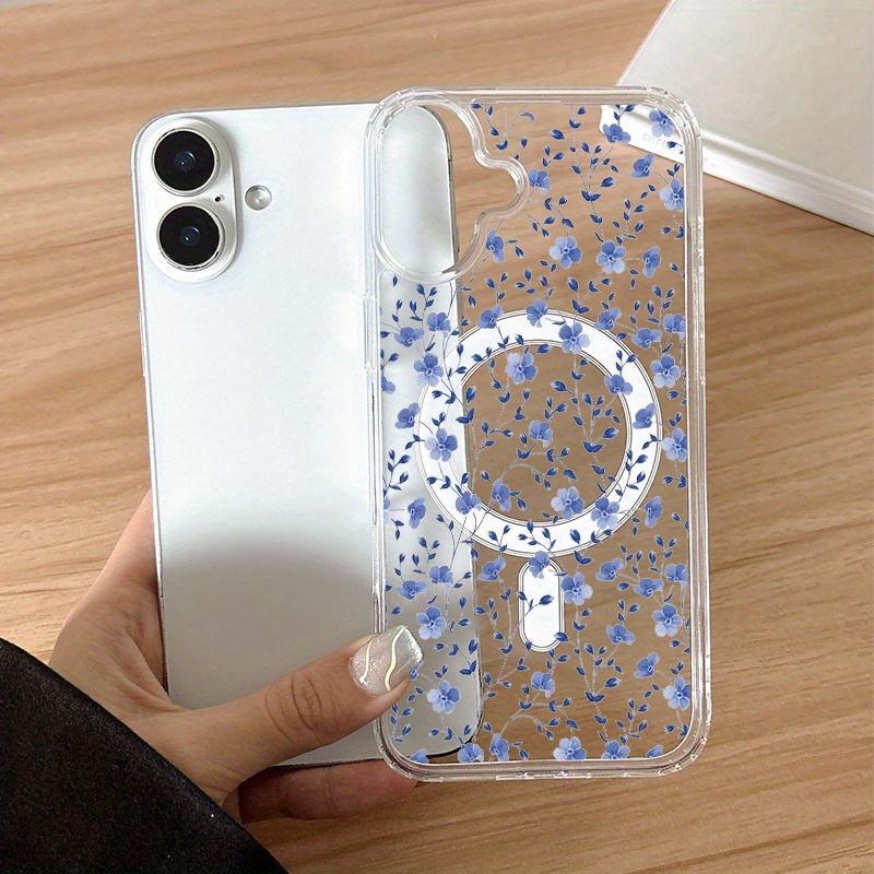 TEMU Phone Case - 1 Pack Of A Stylish Phone Case Featuring A Blue And Purple , Designed To Be Shockproof And Magnetic, Compatible With The For Iphone