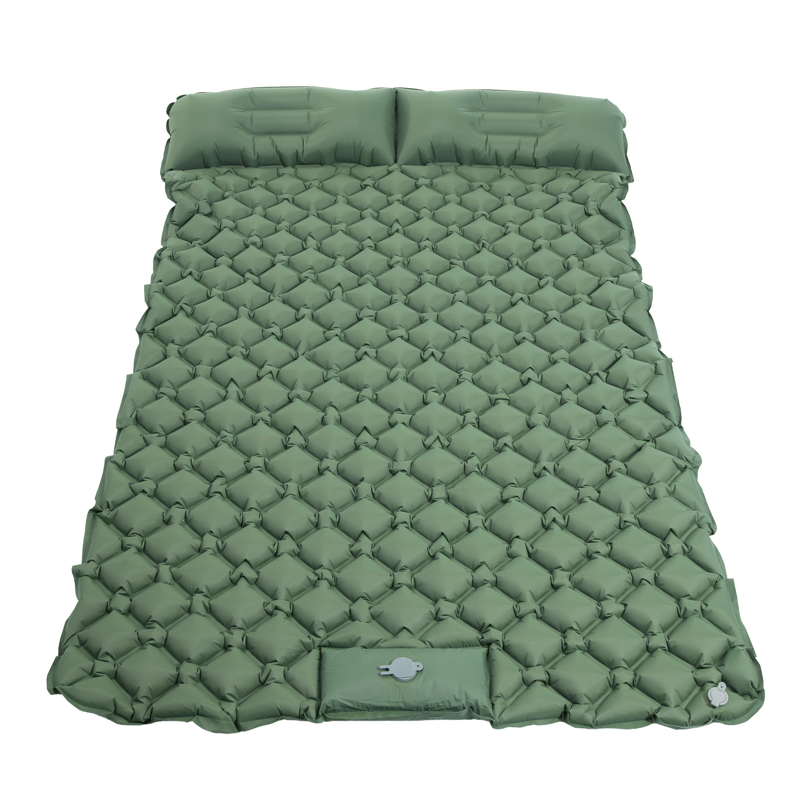 Image of 2-person Camping Inflatable Sleeping Pad | Compact, Portable With Foot Pump, Nylon Material, Includes Stuff Sack, Ideal For Backpacking, Hiking, Car Travel, Beach, And Tent - Trintion Brand