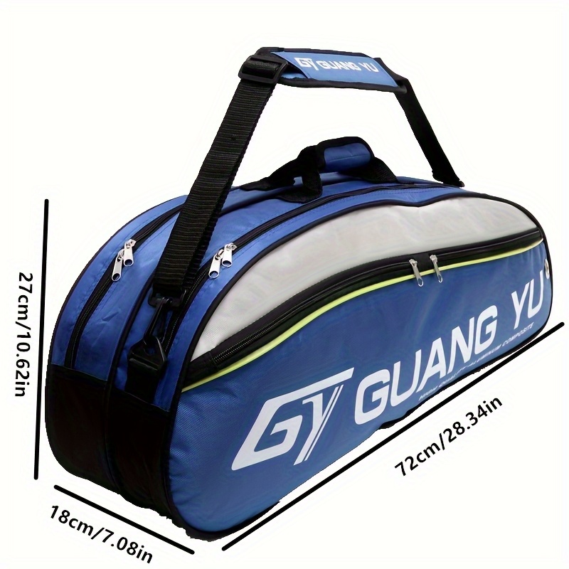 item picture large capacity multi layer sports luggage thickened shoulder strap durable nylon tennis badminton backpack suitable for travel gym training red black