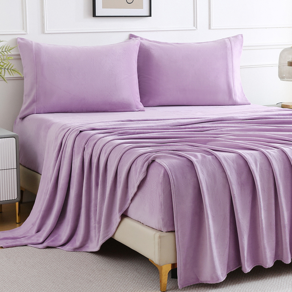 TEMU Queen Size Set Of Soft And Warm Sheets, Featuring Extra Cozy Sheets And Pillowcases, And Warm Deluxe Bed Sheets With Deep Pockets, Made From 350 Gsm Fleece, Designed To
