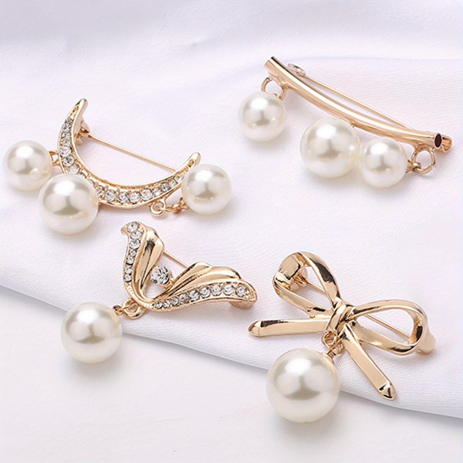 TEMU 4pcs Set Of Elegant Brooches And Belt Adjusters Women- Multi-colored Fashion Accessories Clothing Fastening And Size Adjustment