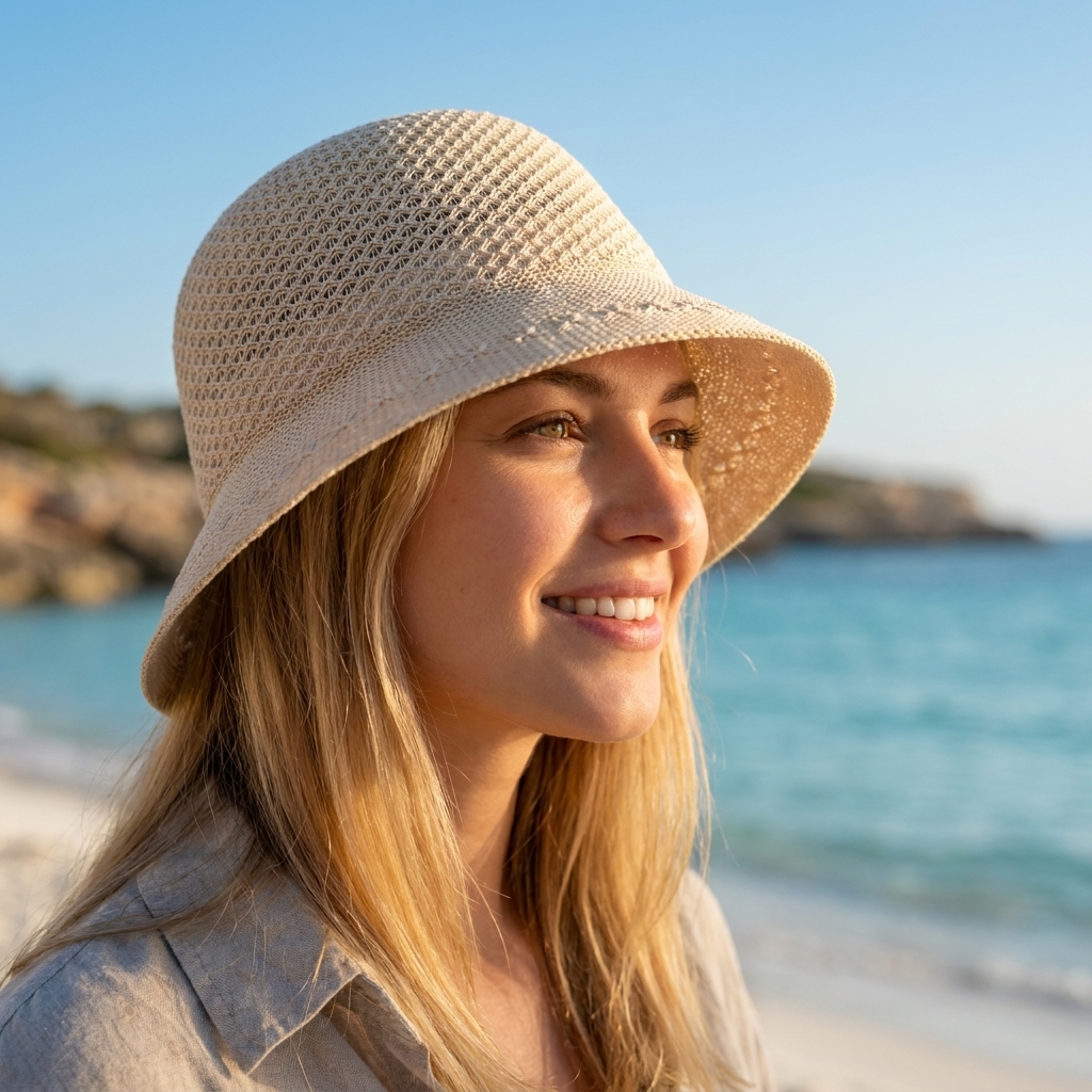 Elegant Wide-brimmed Fisherman Hat For Women - Outdoor Travel Breathable Mesh Bucket Hat