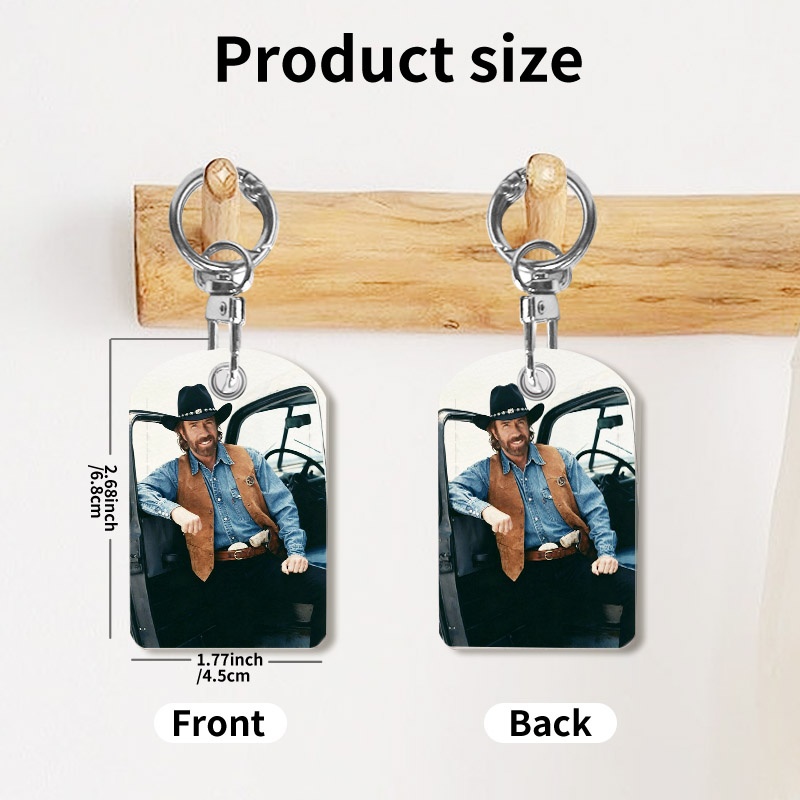 TEMU Porte-cartes de clés pour homme en PU avec imprimé Walker Cowboy, 1 pièce 4,5x6,6 cm, organisateur de clés compact et durable, stocke d'identité