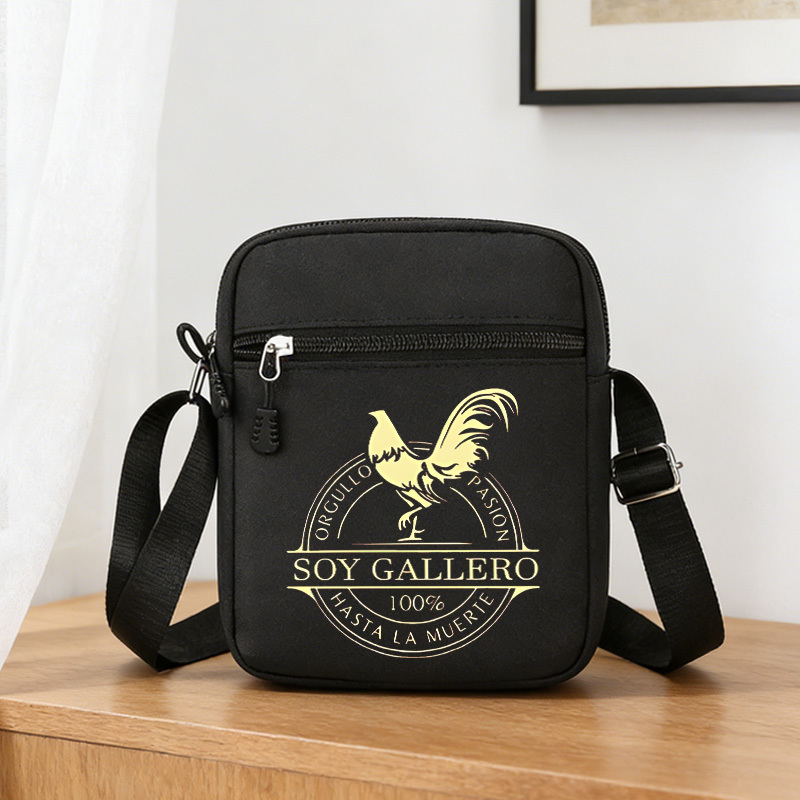 TEMU Bolso de SOY GALLERO, bandolera unisex de gran capacidad con correa ajustable, uso multiescena para desplazamientos, citas, compras, viajes,