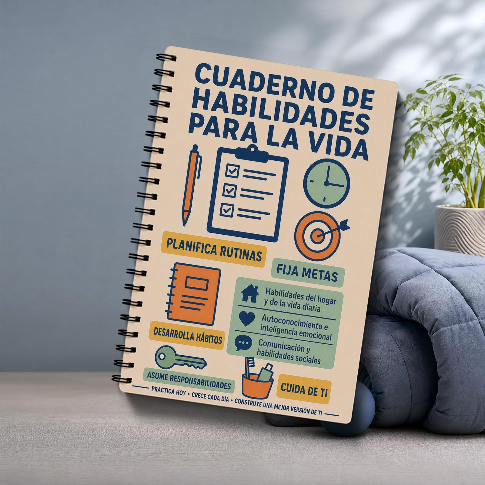 TEMU Cuaderno de ejercicios de habilidades para en español para adolescentes y adultos: Guía de adulta con gestión del , planificador de ,