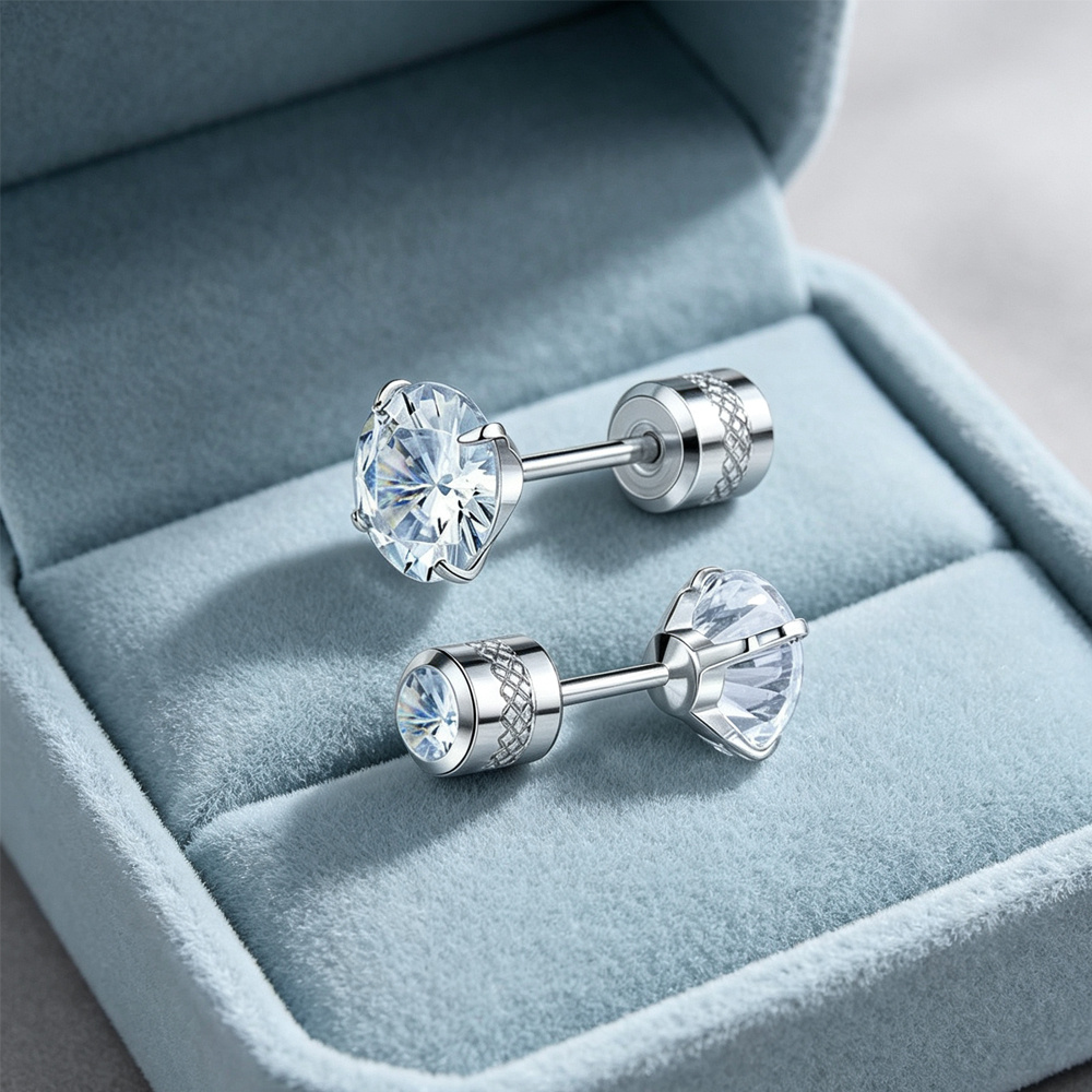 High-End 316 Stainless Steel Ear Studs for Women, Versatile Design