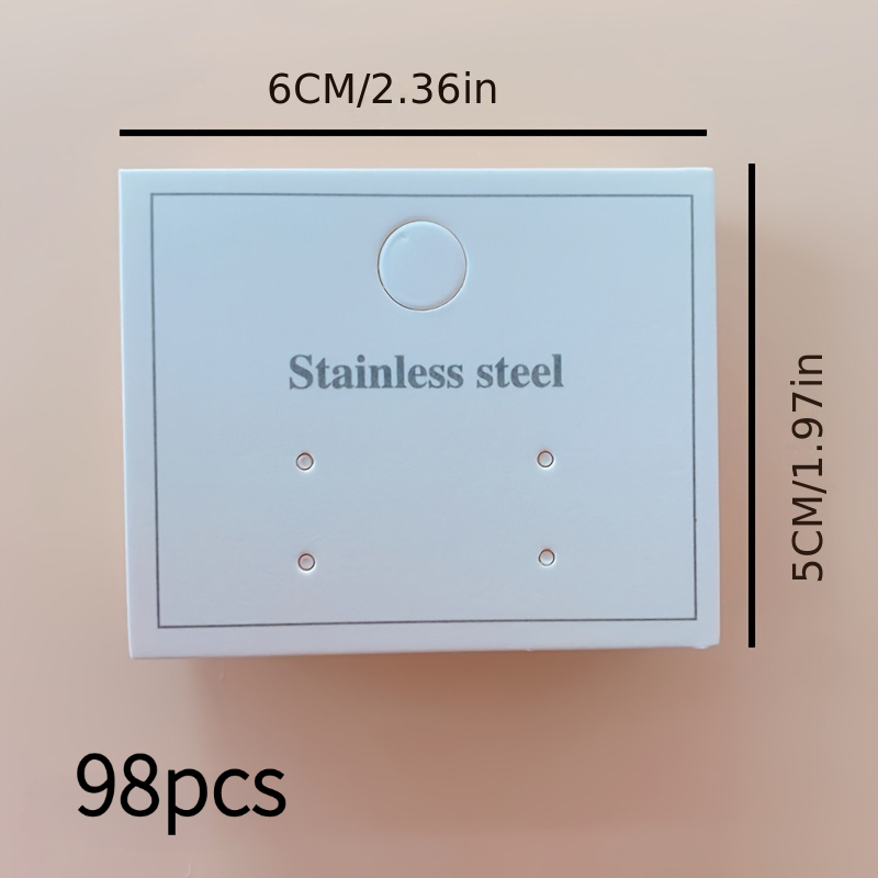 TEMU 48/98pcs 4-hole Earring Display Card, Blank Paper Jewelry Packaging Cardboard, Price Tag For And Accessories Packaging