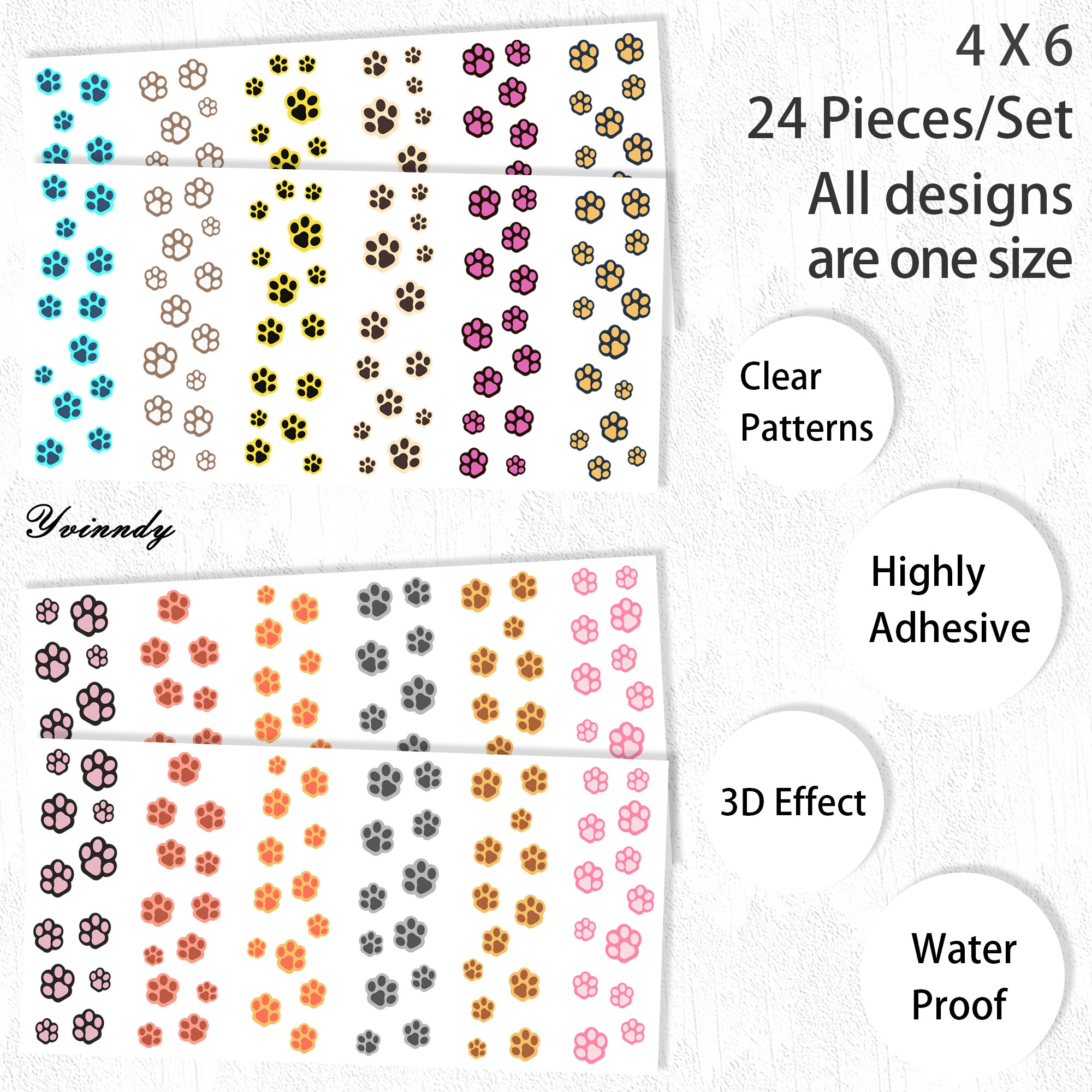 TEMU Un ensemble de 24 feuilles de transfert UV DTF pour marque-pages de colorées, fabriquées en vinyle imperméable, pour les , les marque-pages, de