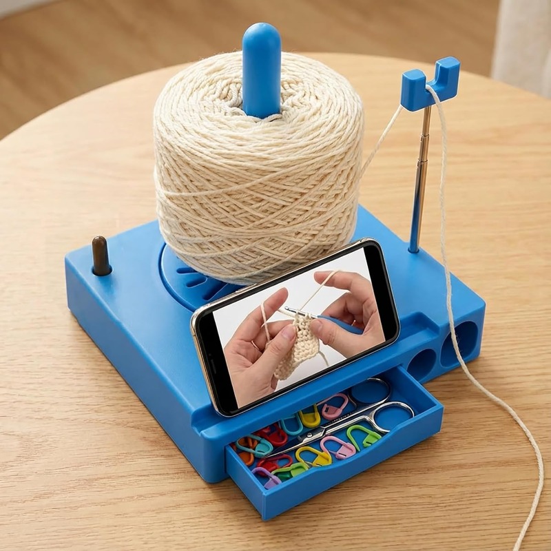 E-shop Multifunktionale tragbare Garn-Clip-Spinne | Handyhalter für Anleitungen/Anrufe, abnehmbares Spulengehäuse für einfachen Garnzugriff,