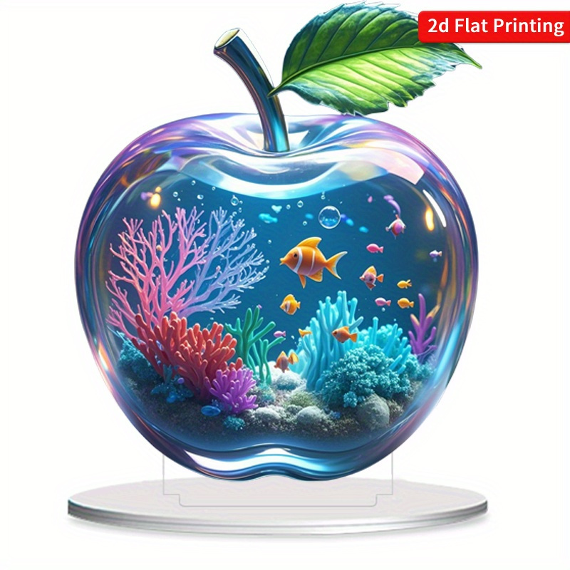 

Room Decor Acrylic Aquarium Decoration, 2d Flat Printed Coral And Fish Scene, Unique Tabletop Decor, Ideal Gift For Holidays, Christmas, Birthdays, Anniversaries