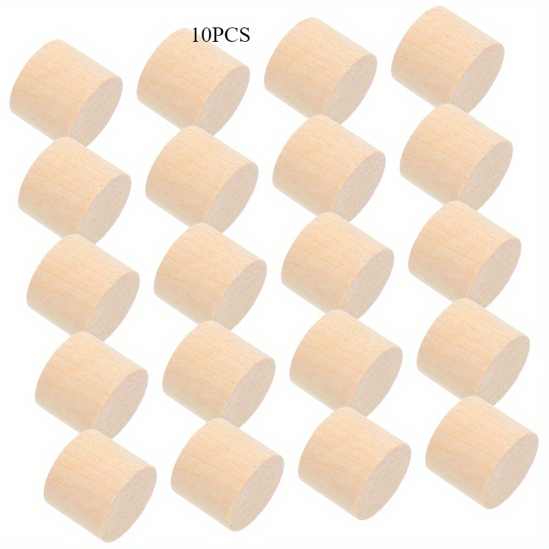 Image of Kichouse 10pcs Unfinished Wood Cylinder Blocks For Crafting Natural Craft Supplies For Diy Projects Wood Blocks For Arts And Crafts