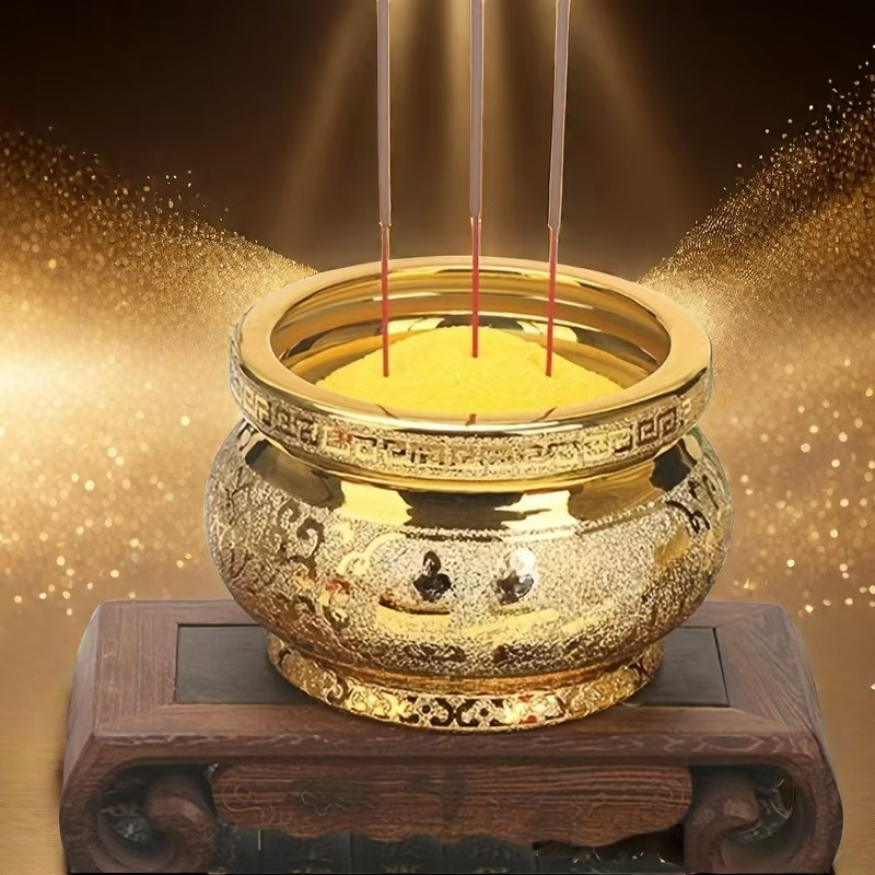 

Elegant Brass With Golden Sand Set - Ideal For Home Decor, Sandalwood & Bamboo Sticks