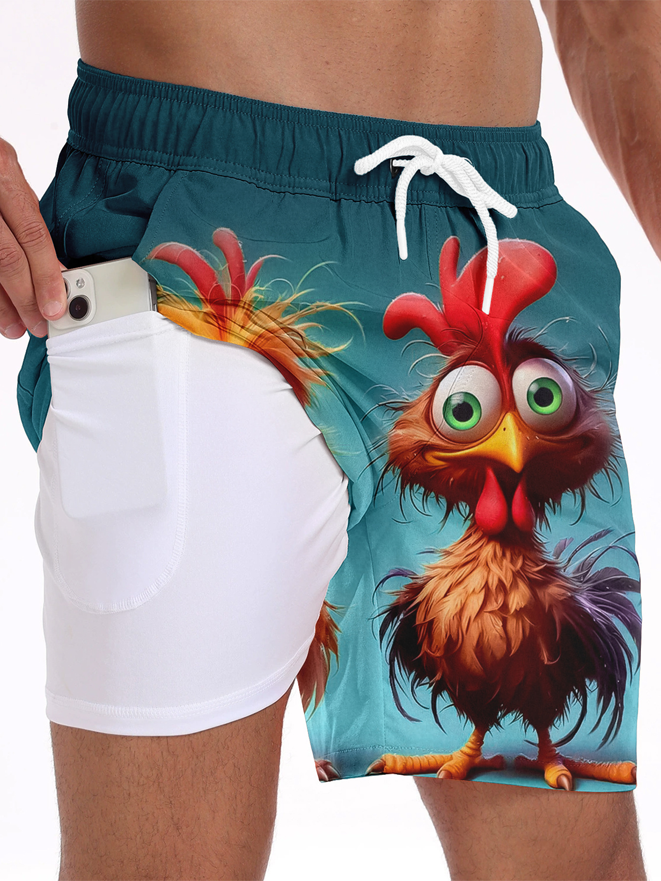 Pantaloncini Da Surf Uomo Asciugatura Rapida – Costume Con Stampa E Coulisse Regolabile, Imbottitura Rimovibile, Vita Elastica, Per Spiaggia E Piscina