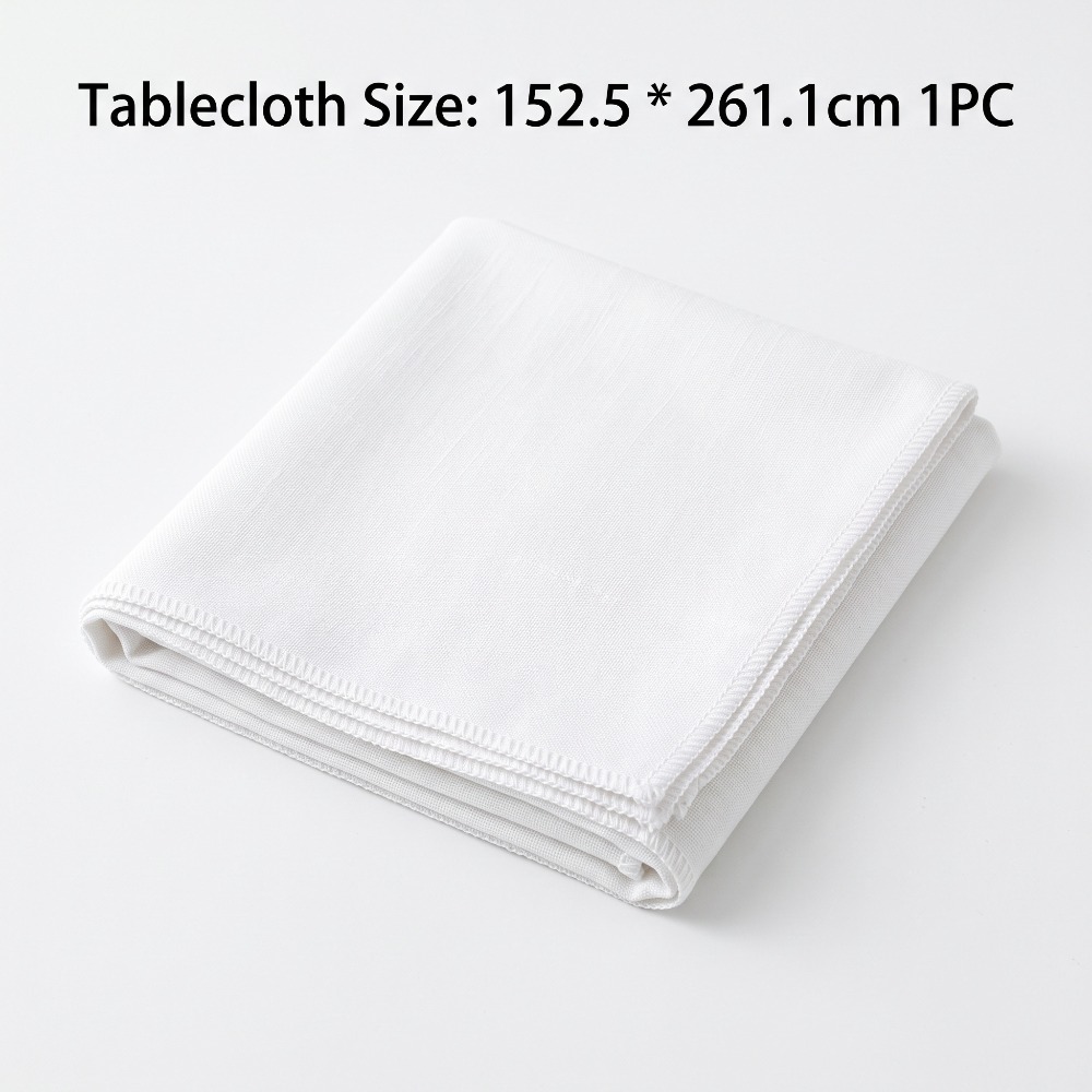 TEMU 1pc White Tablecloth For Rectangular Tables - Tablecovers, Elegant Washable Polyester Tablecloth, Fits Standard 4-8ft Tables. Birthday Party