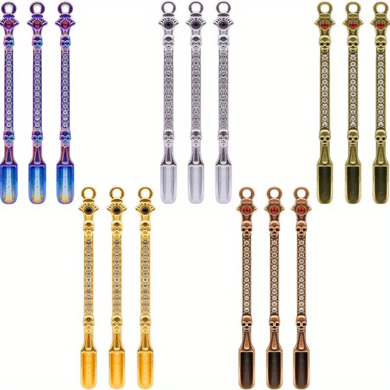 TEMU 15pcs Mini Spoons - Mini Shovel Spoons Suitable For Measuring Spices, Coffee, Sugar | Multicolor Miniature Teaspoons For Diy Crafts, Keychain & Necklace Charms, Accessories (,,,)