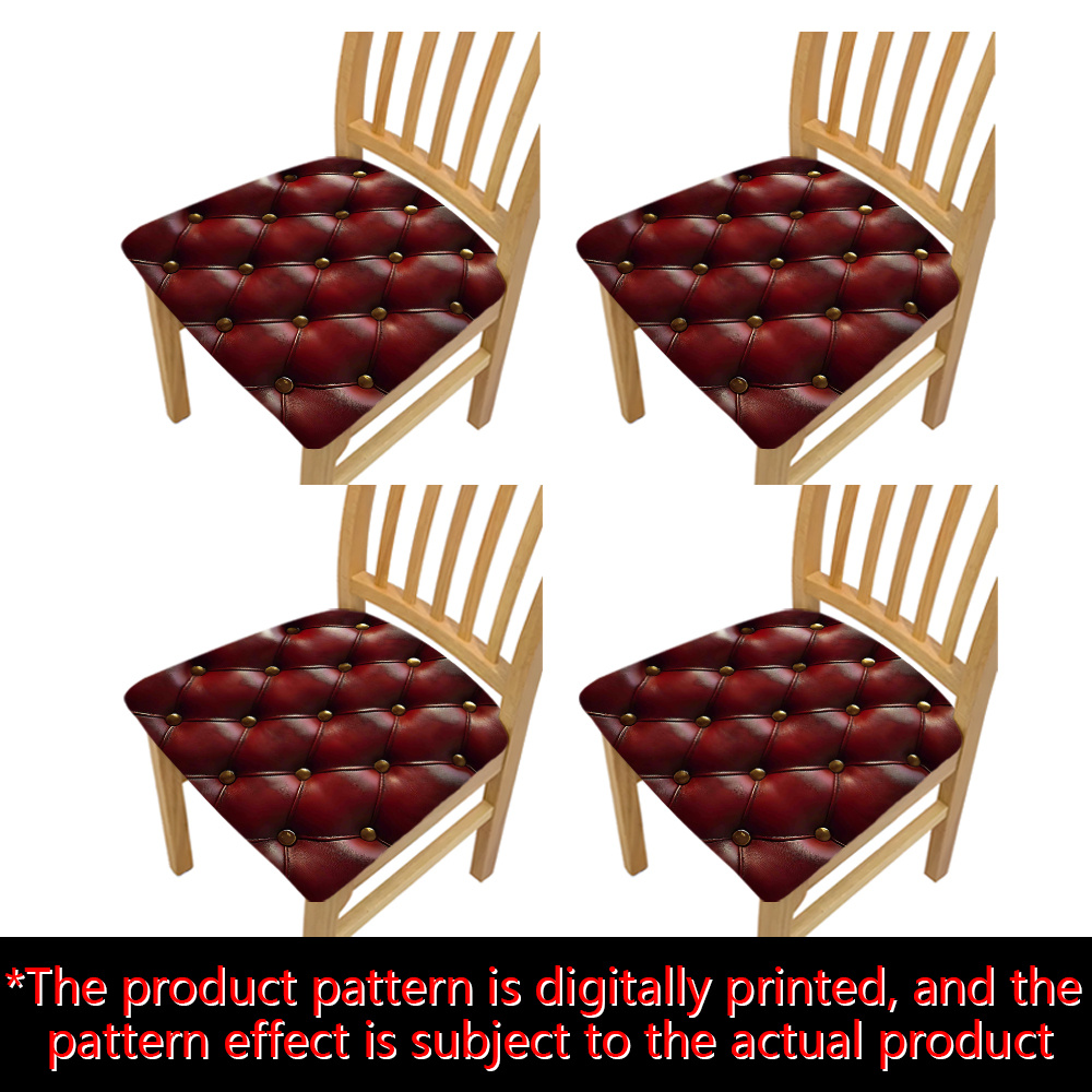 TEMU 2d Flat, Chair Cover, Wine Red Leather Rivet Chair Cover, Retro Luxury, Elegant Texture, Suitable For Kitchen Dining Room, Kitchen Decoration,