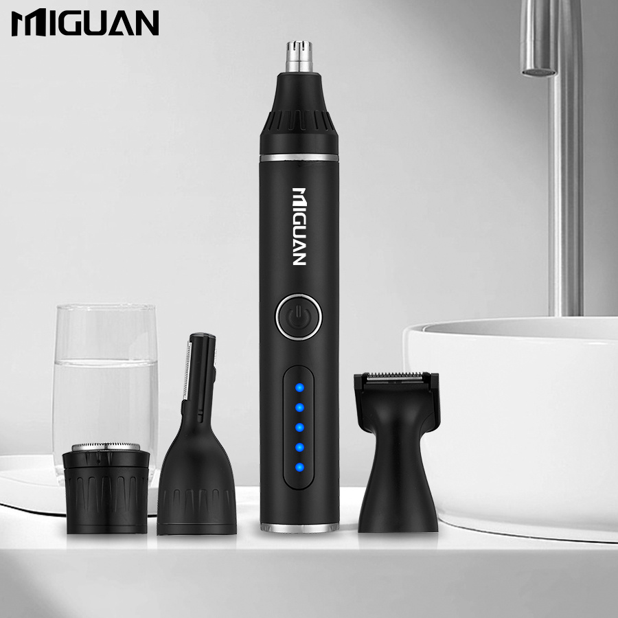 Professional USB Rechargeable Multi-Functional Grooming Kit for Nose, Ear, Beard, and Eyebrow Hair with Portable Design