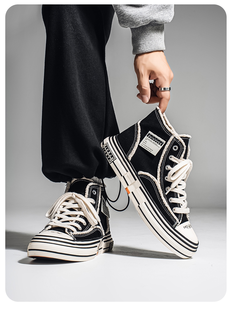 Men'S New Versatile Classic High-Top Trendy Youth Canvas Shoes for Outdoor Casual Wear.