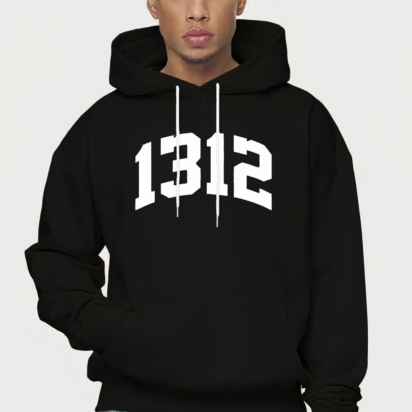 

Men's Sporty Hoodie With Unique 1312 - Casual & Comfortable Stretch Fabric, Spring/fall