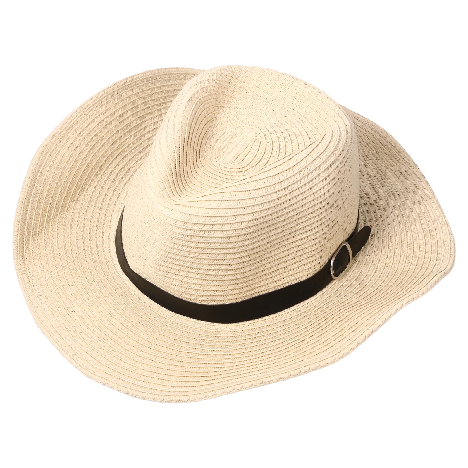 Image of Bohemian Straw Sun Hat By Jewelrywe - A Versatile Wide-brimmed Beach Hat Suitable For Men And Women, Ideal For Summer