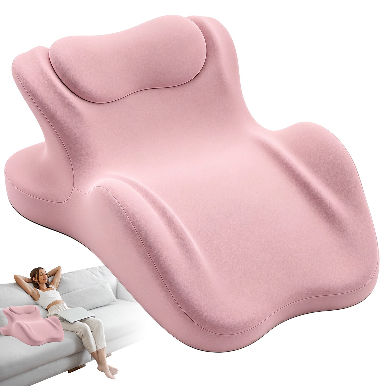 Ergonomic Pillow, 59*46*24cm, 3d Design. Machine Washable, Suitable For Sofas, Beds, And Floors.