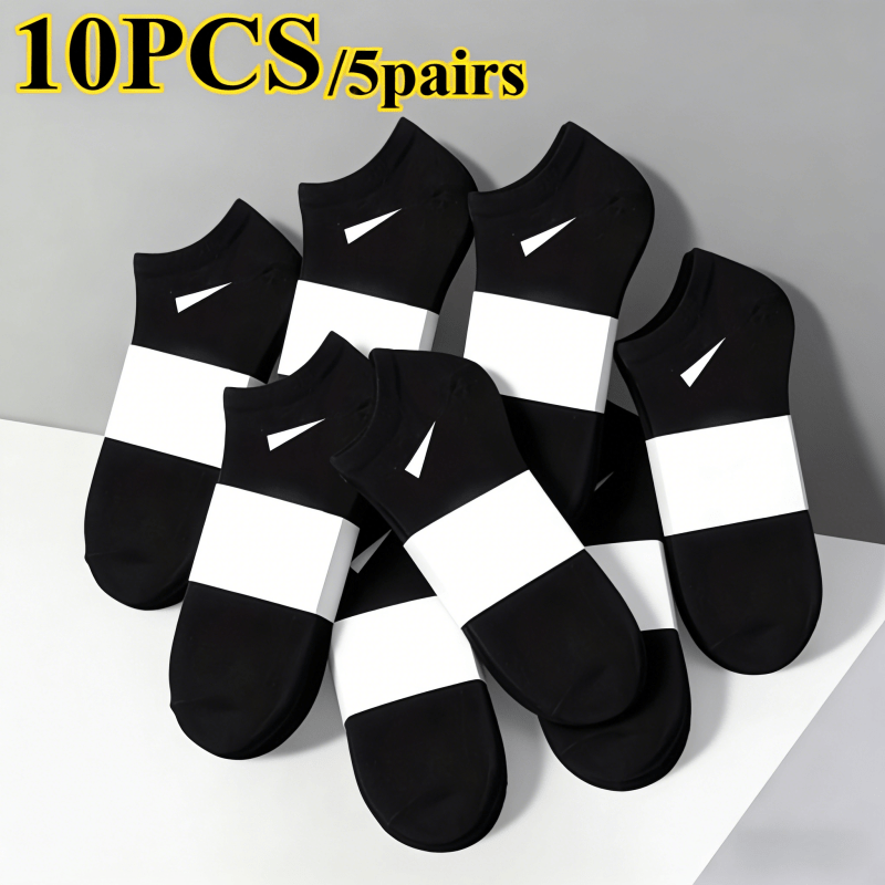 TEMU 10 pezzi/5 pezzo di calzini corti sportivi casual unisex, traspiranti e confortevoli, resistenti al sudore e agli odori, calzini alla caviglia