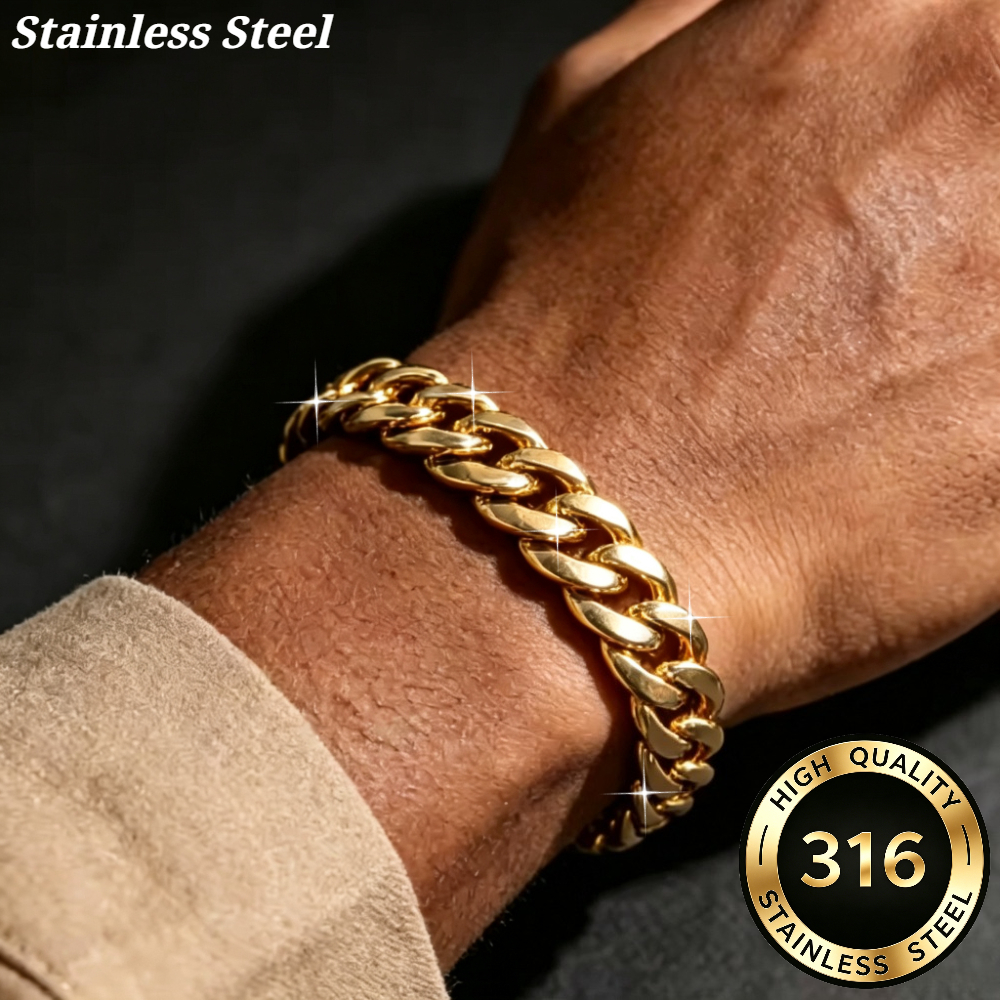 Men's Retro Stainless Steel Cuban Link Bracelet