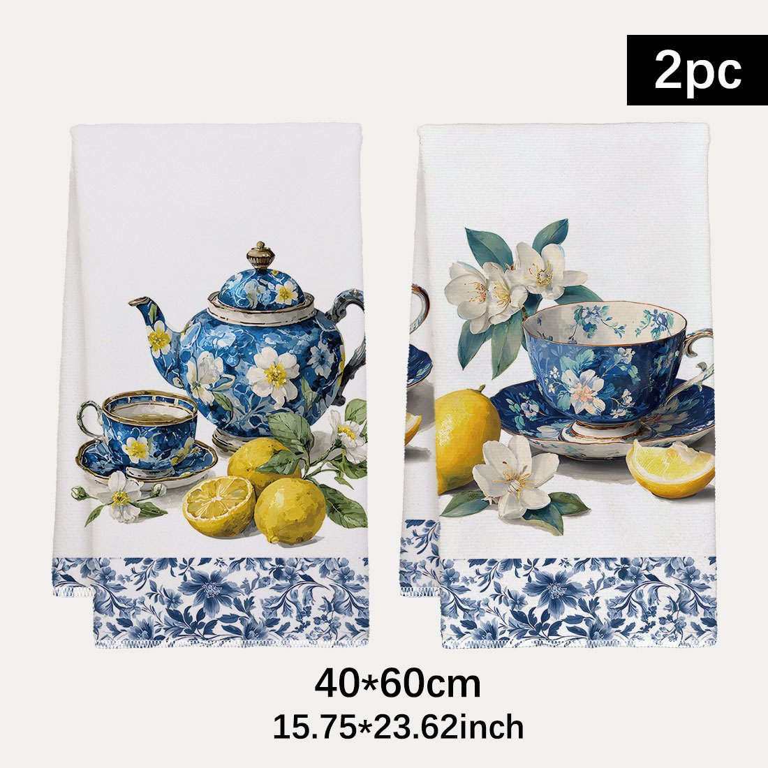 TEMU Tea Set Lemon Pattern, Bright Colors, A Birthday Gift Or Housewarming Party Present For , Super Absorbent Kitchen Dish Cloth, Dish Drying Towel,