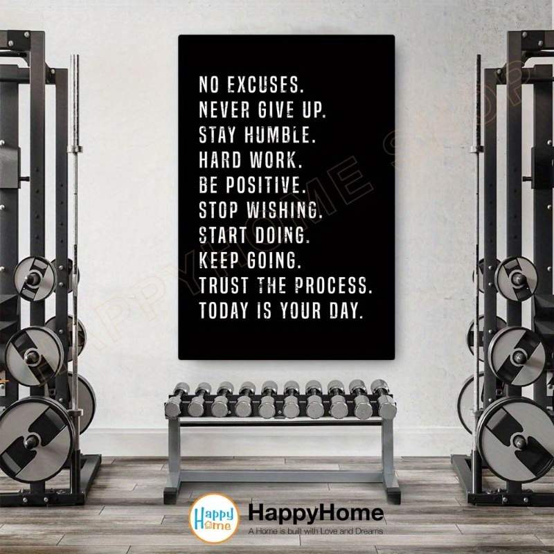TEMU 3x5ft Motivational Wall Art - Inspirational Fitness Decor With ", Never Give Up" Quote, Durable Polyester, Easy To Hang, Home Gym, Study,