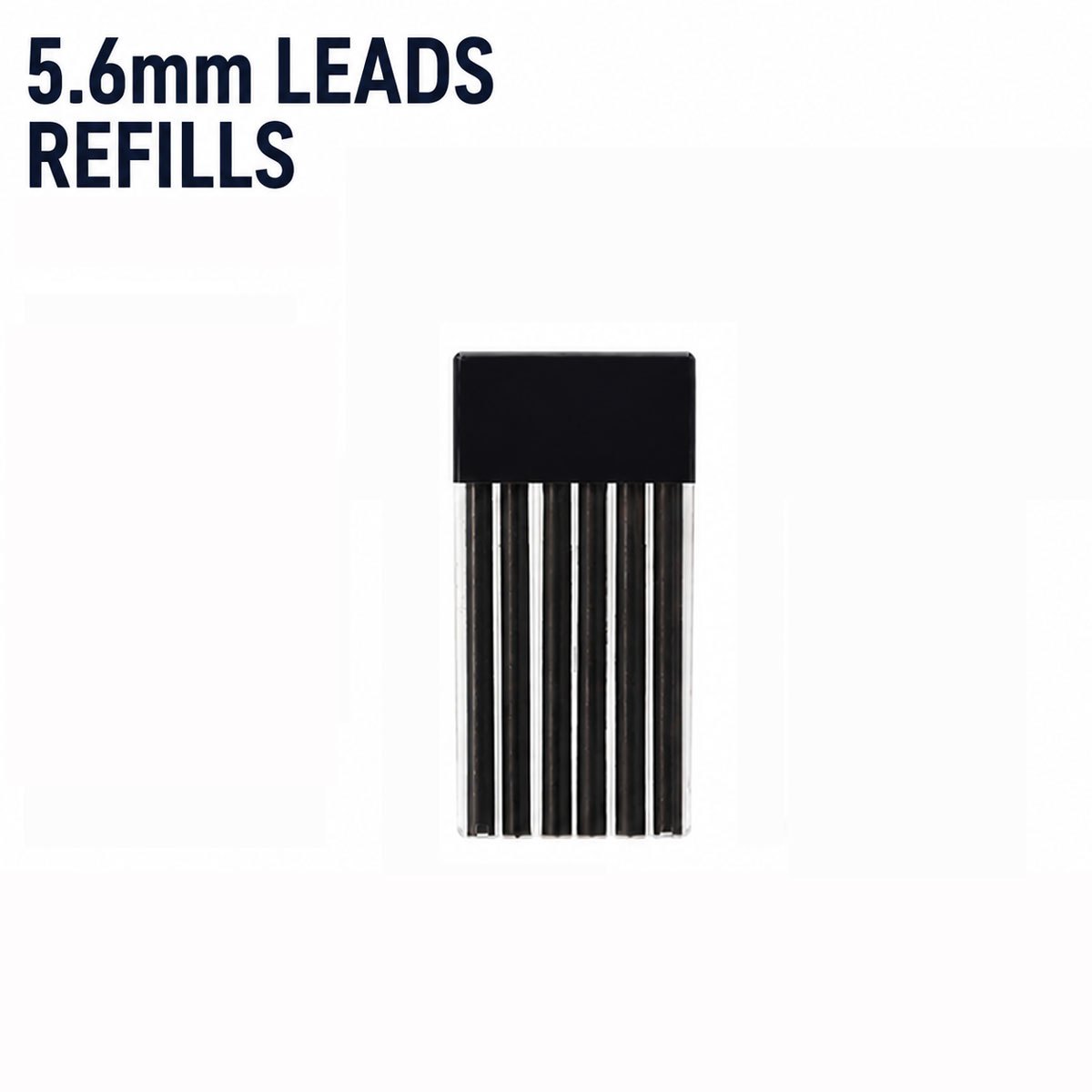 TEMU Jompens 6-pcs/.6mm Hb Lead Refills, 9mm Length, Extra-thick, Break-resistant Lead/graphite For Mechanical Carpenter Construction Art Drafting