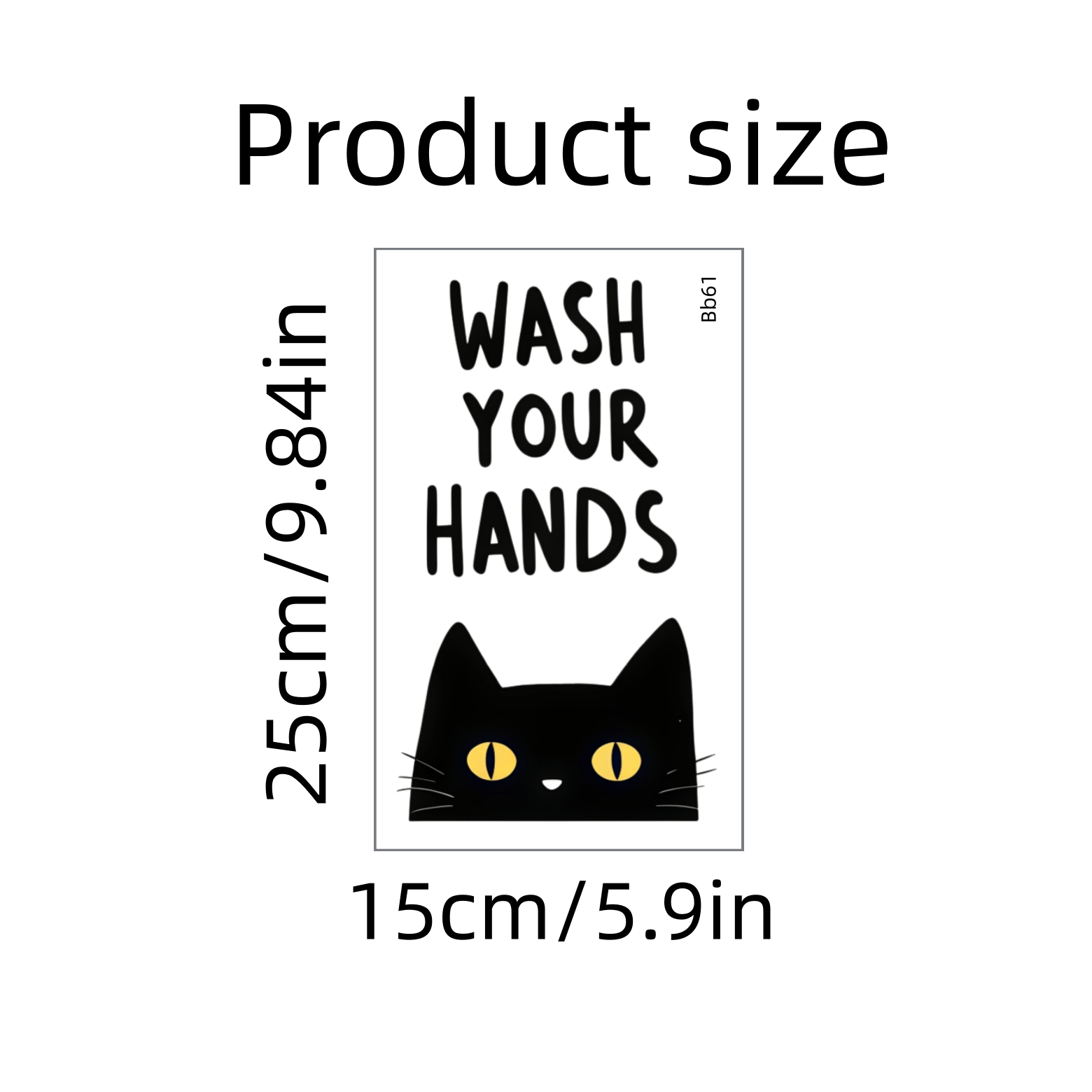 TEMU Wall Stickers 1pc-creative Black Cat Wash Your Hands Wall Decal-bathroom Fun Handwashing Reminder Sticker-bathroom Waterproof Self-adhesive