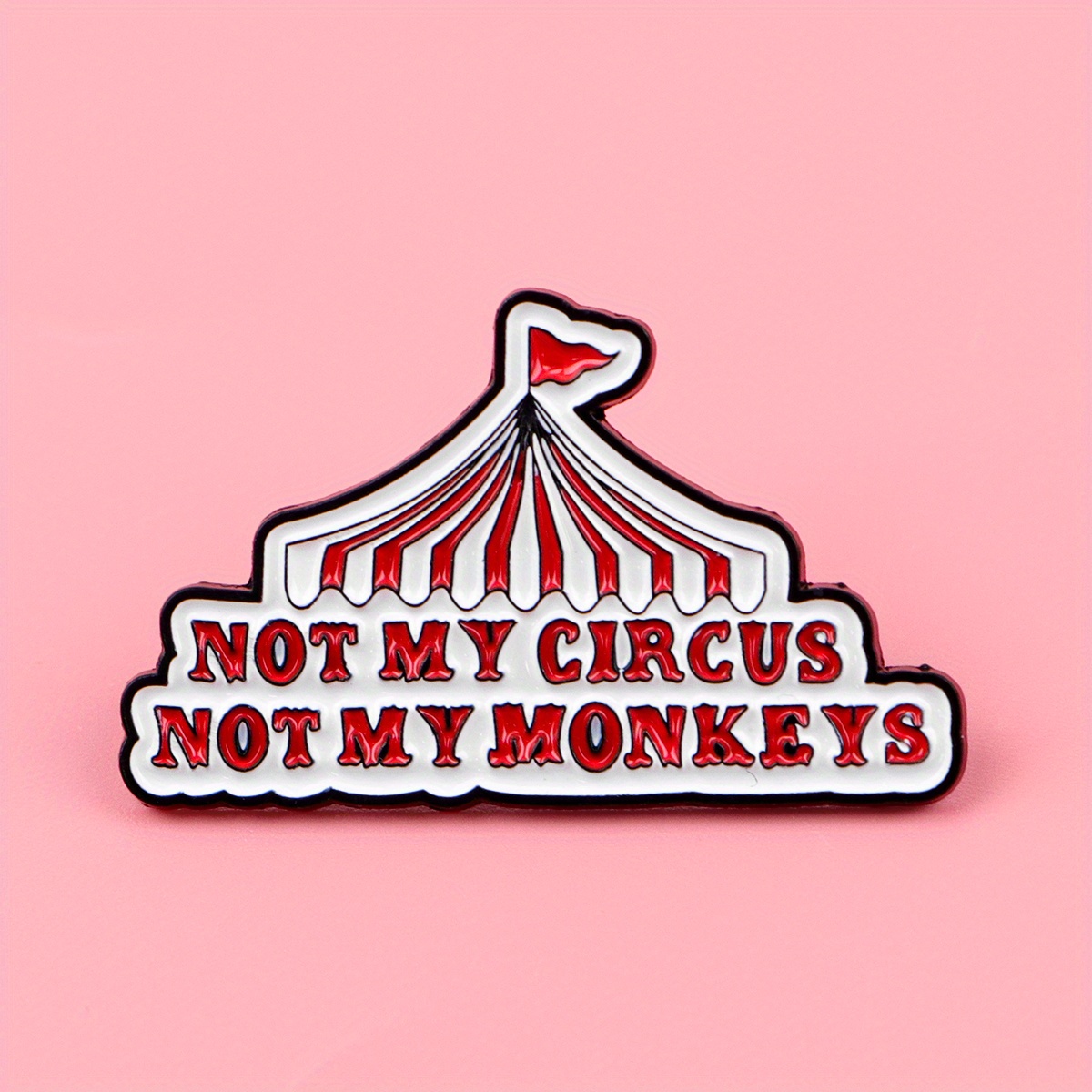 Not , Not My Monkeys" Cartoon Lapel Pin - Enamel Pin For Backpacks, Briefcases, Badges, Brooches, Clothing Accessories, Fashion Gifts (1pc)