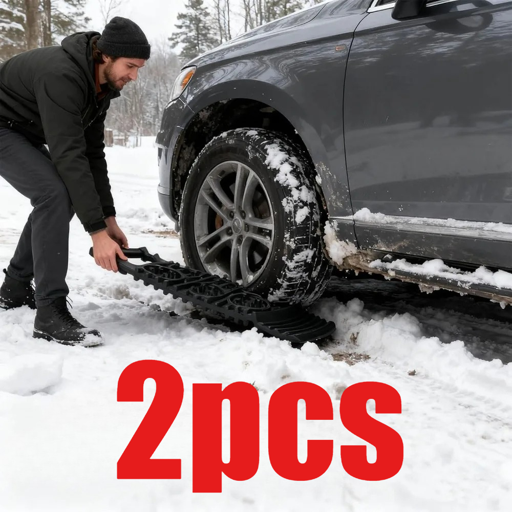 E-shop 2 Stück Auto Reifen Rettungsboard Notfall Anti-Rutsch Kette Traktionspad Recovery Track Schneekette Schaufel Rampe Rad Pad